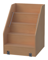 fahrbare Wickeltischtreppe für Wickelkommoden mit Edelstahl Griffstangen