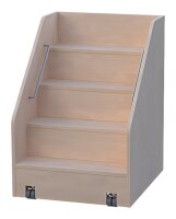 fahrbare Wickeltischtreppe für Wickelkommoden mit Edelstahl Griffstangen