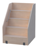 fahrbare Wickeltischtreppe für Wickelkommoden mit Edelstahl Griffstangen
