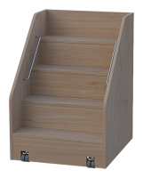fahrbare Wickeltischtreppe für Wickelkommoden mit Edelstahl Griffstangen