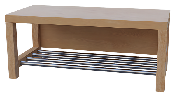 Garderobenbank Stollenbauweise mit Schuhrost aus Alu 80 cm