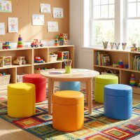 6 er Set XXL Sitzhocker Rundsäule 30xØ30 cm