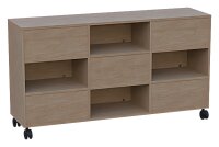 fahrbarer Raumteilerschrank wechselseitig offen
