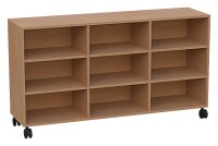 fahrbarer Raumteilerschrank 3 x 2 Fachböden