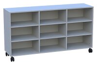 fahrbarer Raumteilerschrank 3 x 2 Fachböden