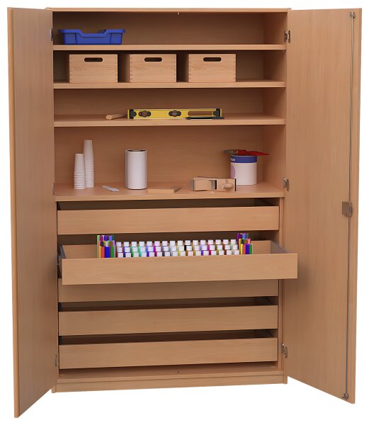 Materialschrank Werkraumschrank mit 5 Frontauszügen