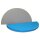 Halbrundmatte mit Antirutschboden blau