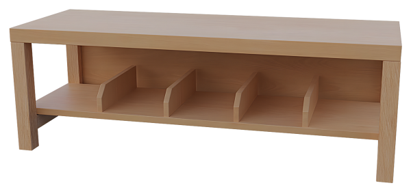 Stollen-Garderobenbank mit Schuhrost 100 cm