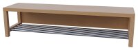 Garderobenbank Stollenbauweise mit Schuhrost aus Alu 140 cm