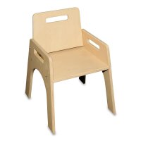 Kleinkindstuhl mit Armlehnen + Holztisch 120 x 80 cm 7 er Set