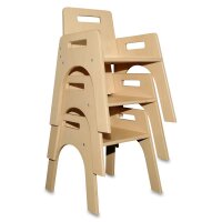 Kleinkindstuhl mit Armlehnen + Holztisch 120 x 80 cm 7 er Set