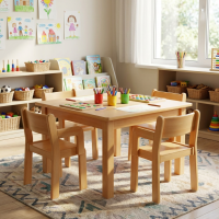 Gruppenraumset Kindersitzgruppe Tisch 70 x 60 x 52 cm mit...
