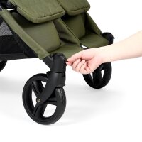 Krippenwagen Geschwisterwagen Adventure Olivgrün 2-Sitzer