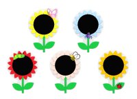 Outdoortafeln Blumen 5er Set