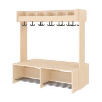 Doppel Garderobenbank 8 Plätze