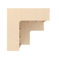 Komplett-Eckgarderobe 6 Plätze mit feststehender Bank