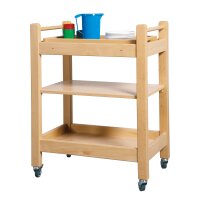 Bücherwagen Servierwagen aus Massivholz