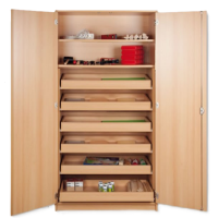 Werkmaterialschrank 2 Türen mit Schloss + 2...
