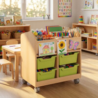 Bastelwagen Kreativwagen fahrbar mit Boxen