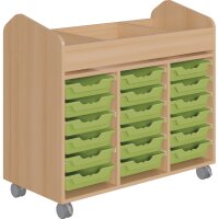 Kreativwagen Bastelwagen fahrbar mit 18 Boxen