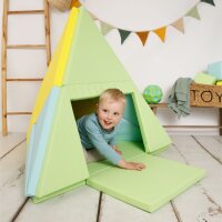 3-in-1 Spielmatte faltbar zu Tipi-Zel oder Boot