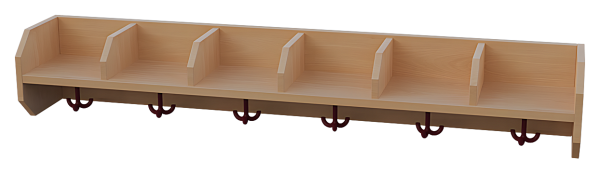 Garderobenablage offen 120 cm-6 Plätze
