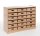 Korpuschrank mit 5 Einlegeböden + 18 Holzeigentumskästen