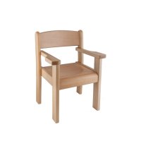 Stapelbarer Stuhl mit Flacharmlehnen 26 cm Natur