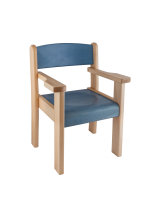 Stapelbarer Stuhl mit Flacharmlehnen 26 cm farbig