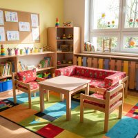 Kindergarten Sitzgruppe aus Massivholz