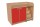 Wickelkommode mit Treppe und 2 Türen + Einlegeböden Dekor Buche rot