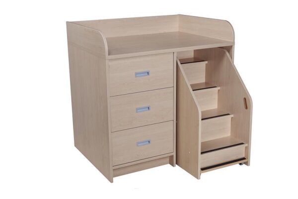 Wickelkommode mit 3 Schubladen und Treppe Dekor Ahorn