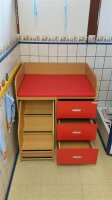 Wickelkommode mit 3 Schubladen und Treppe Dekor Ahorn