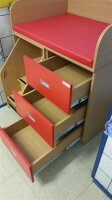 Wickelkommode mit 3 Schubladen und Treppe Dekor Ahorn