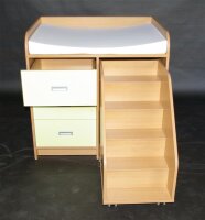 Wickelkommode mit 3 Schubladen und Treppe Dekor Ahorn
