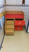 Wickelkommode mit 3 Schubladen und Treppe Dekor Buche