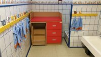 Wickelkommode mit 3 Schubladen und Treppe Dekor Buche